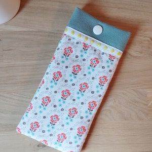 Etui à lunettes pour enfant en tissu coton / animaux de la forêt / éléphant / fleurs /manga image 5