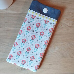 Etui à lunettes pour enfant en tissu coton / animaux de la forêt / éléphant / fleurs /manga image 6