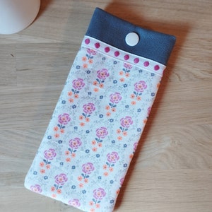 Etui à lunettes pour enfant en tissu coton / animaux de la forêt / éléphant / fleurs /manga image 4