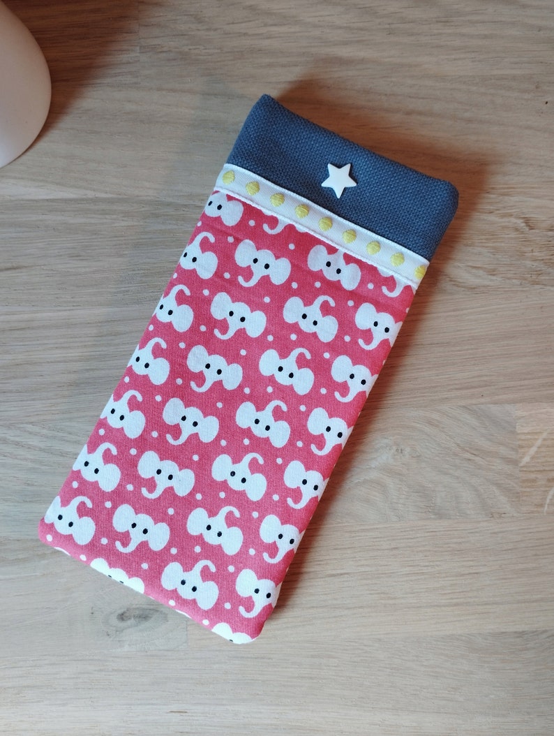 Etui à lunettes pour enfant en tissu coton / animaux de la forêt / éléphant / fleurs /manga image 8