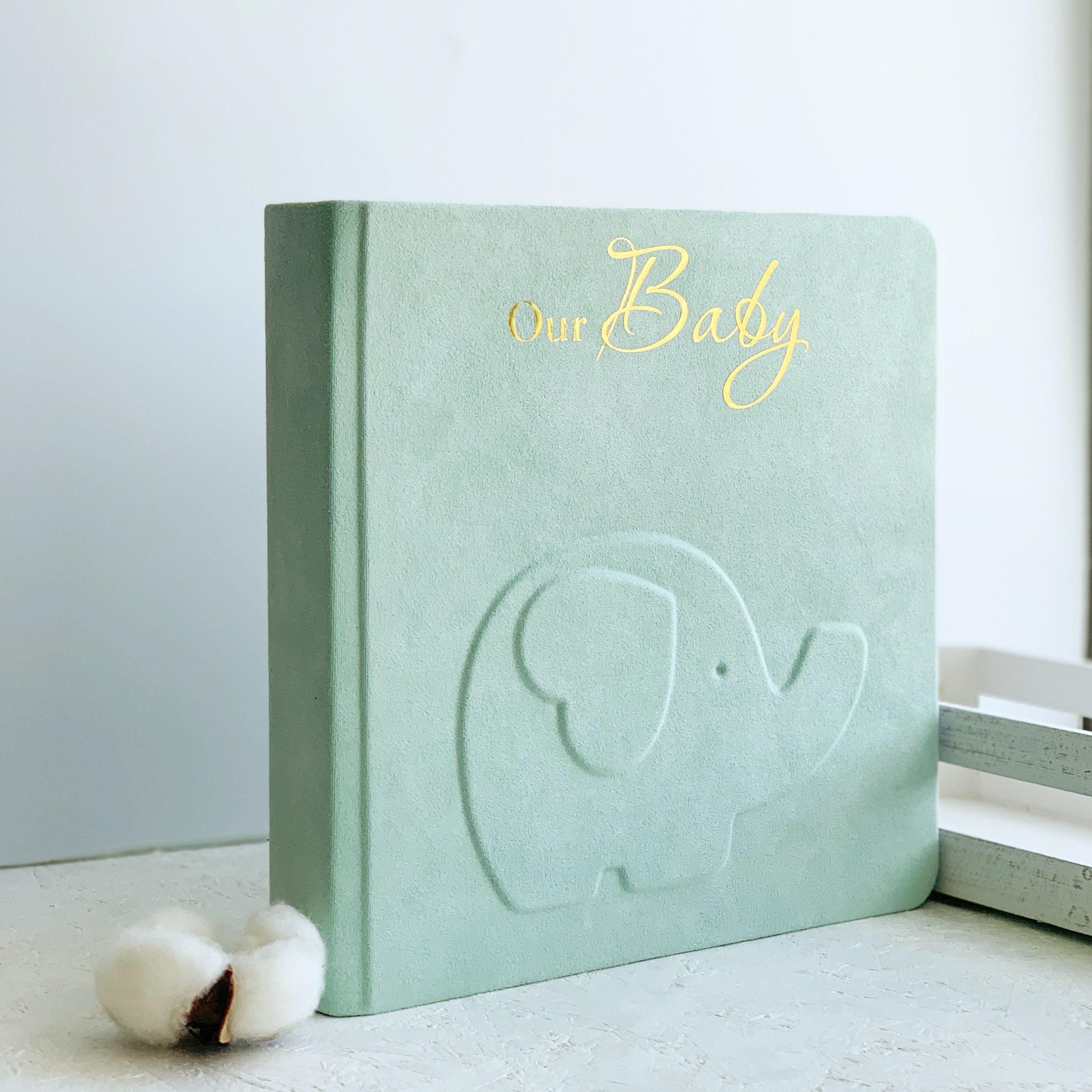 Custom baby memory book with cute elephant baby boy or girl Etsy