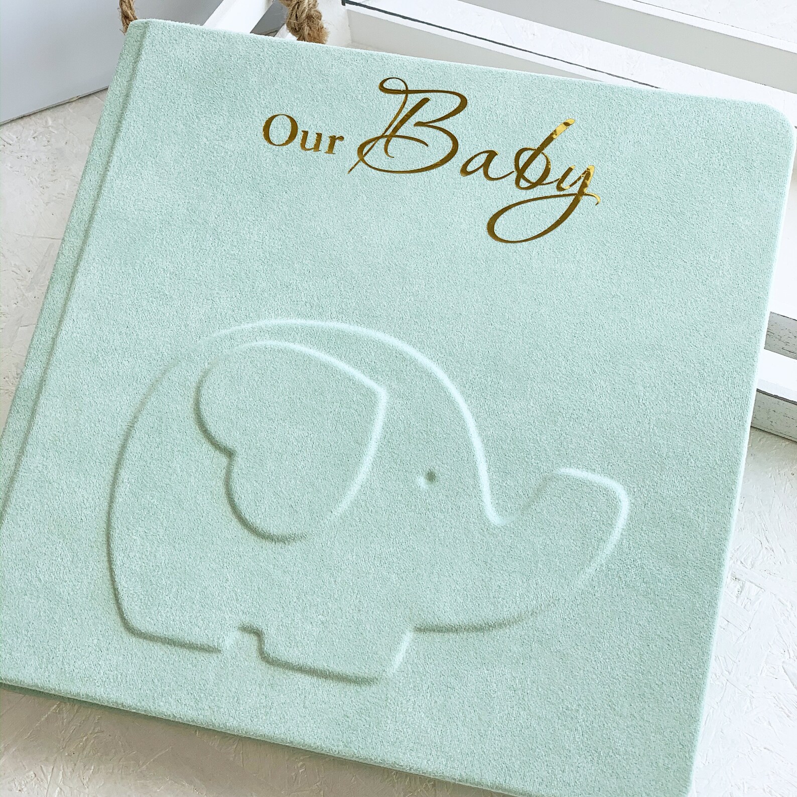 Custom baby memory book with cute elephant baby boy or girl Etsy