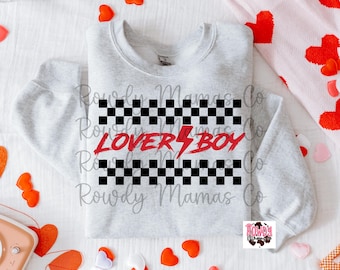 Archivo PNG de Lover Boy / San Valentín genial, a cuadros, chicos / Descarga de sublimación / Descarga instantánea / DIGITAL I