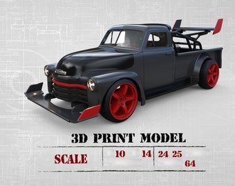 Motor car racing Pickup 3100 Ready to print,STL File,3D Printing Car,High Quality 3D,Digital Product