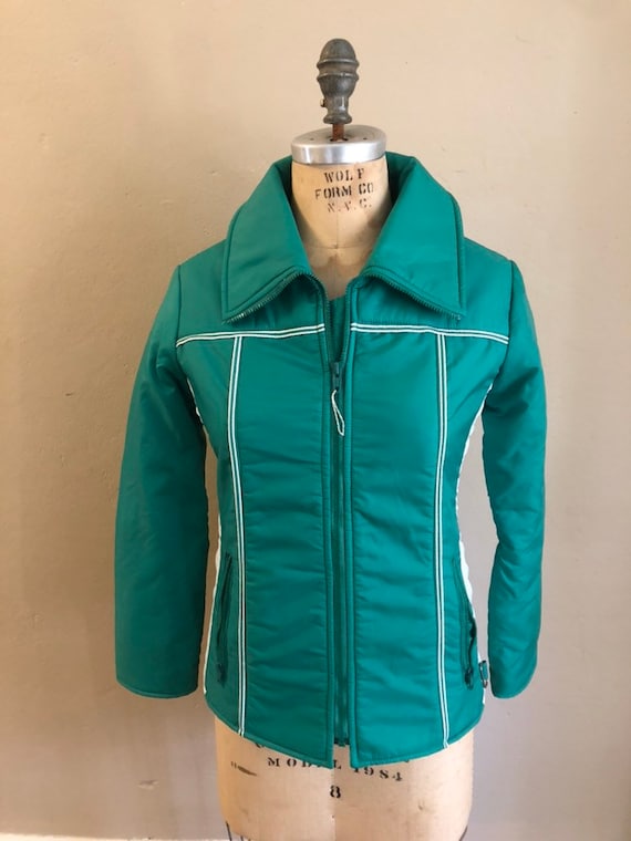 Vintage Retro Green Ski Jacket