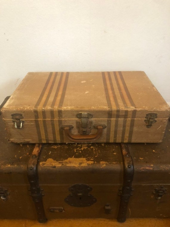 Vintage Faux Tweed Suitcase