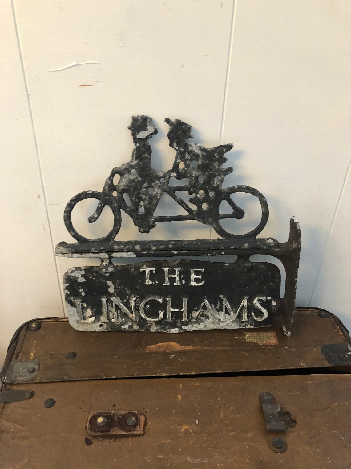 Vintage Cast Iron Family Name Pole Sign Etsy