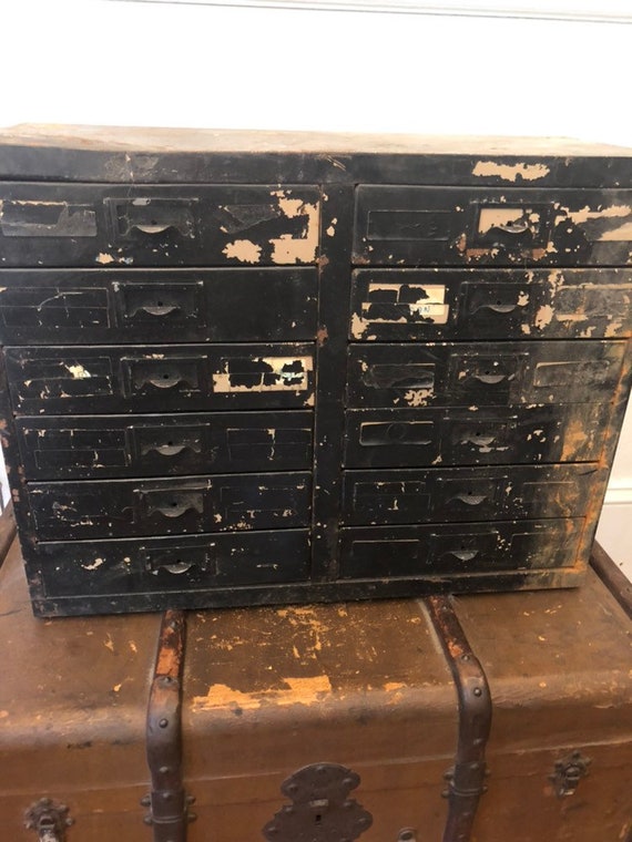 Vintage 12 Drawer File Cabinet Etsy