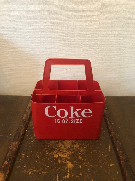 Vintage 6 One Pint Bottles Plastic Coke Carrier