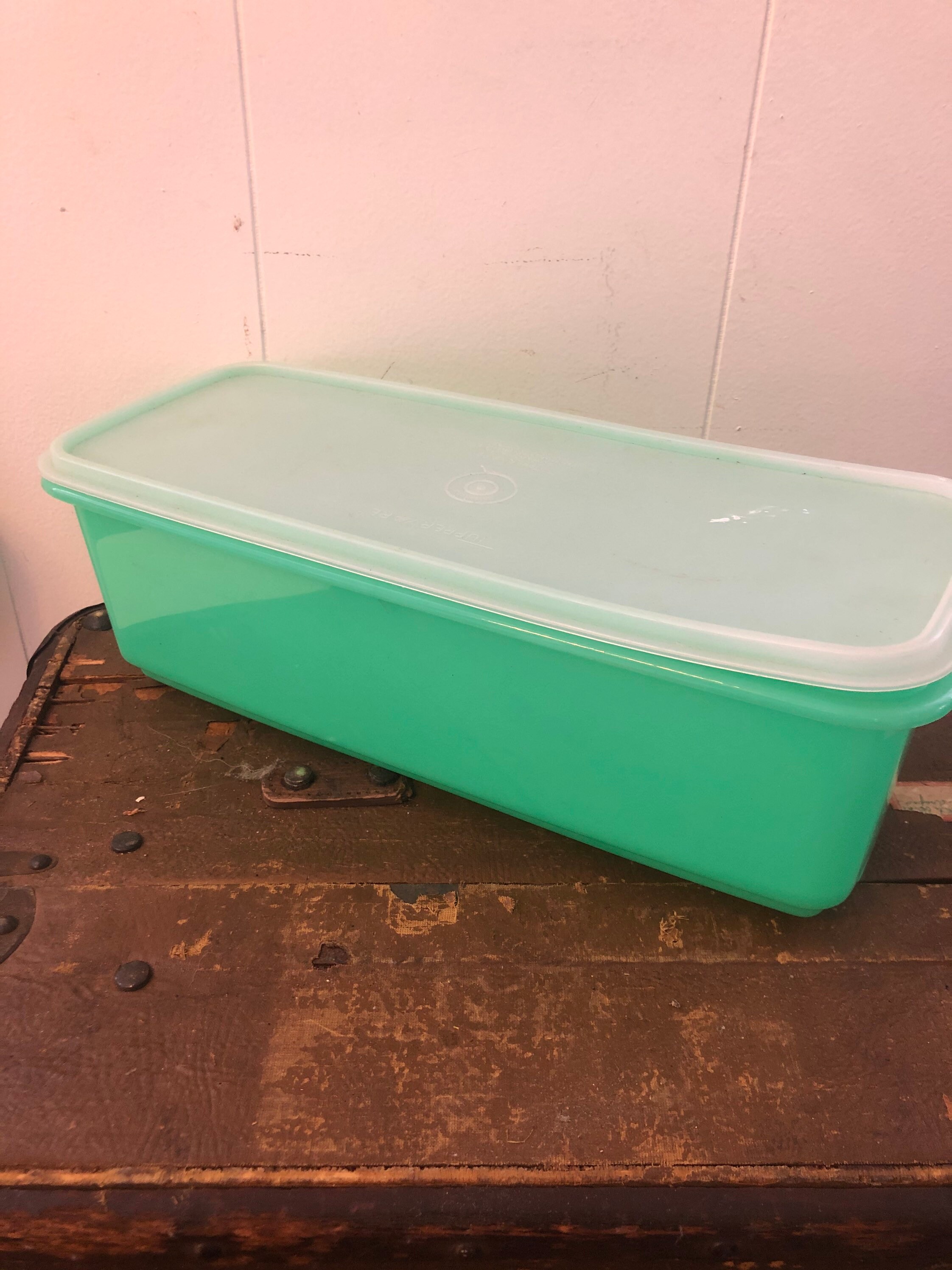 Vintage Tupperware Green Bread Box Container Etsy