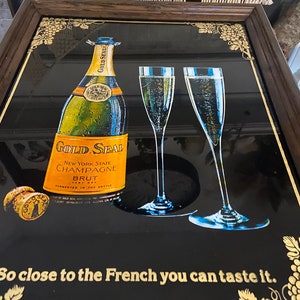 Vintage Gold Seal Champagne Sign image 2