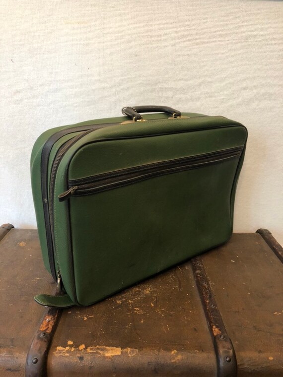 Vintage Green with Black Trim Suitcase