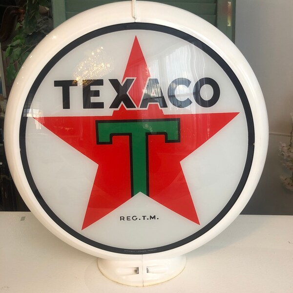 Vintage Texaco Gas Glass and Plastic Pump Globe