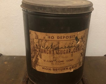 Vintage Sugar Cone Tin