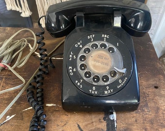 Vintage Schwarzes Wählscheibentelefon