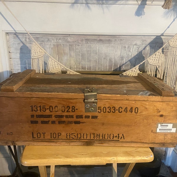 Vintage Military Wood Ammo Box