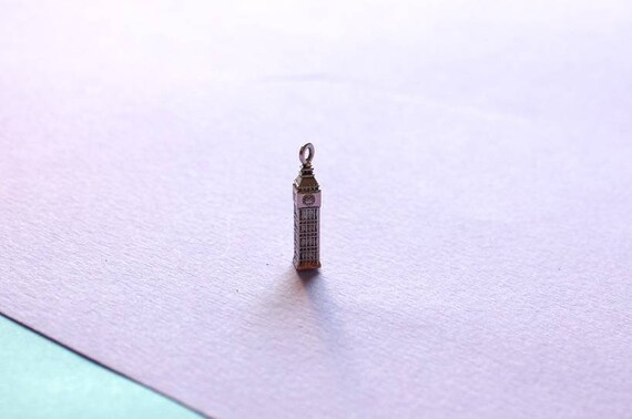 Bronze Big Ben Clock Charm London England Travel 25mm Free Shipping 3-D Charm