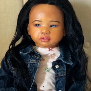 Reborn Toddler Doll Amaya – 28-Inch Realistic Lifelike Collectible with Rooted Human Hair & Accessories