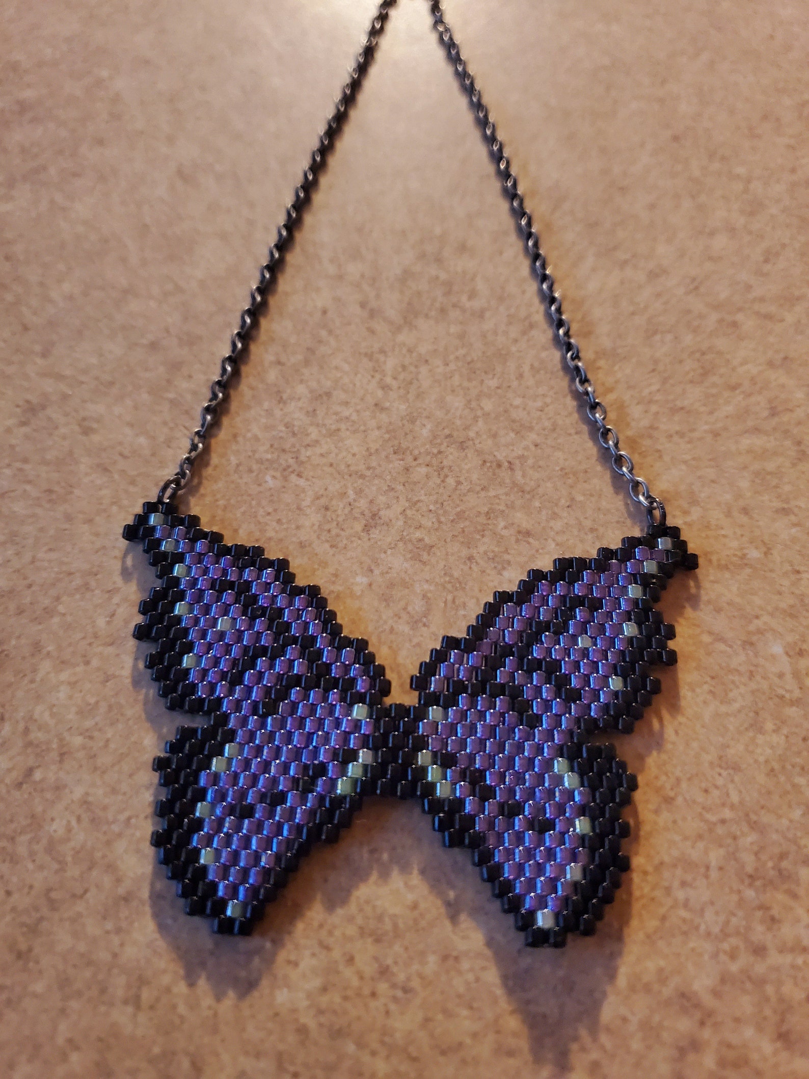 Beaded Butterfly Necklace and Earrings Etsy