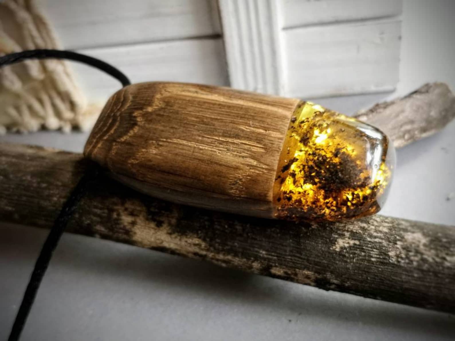Massive Amber Wood Pendant Amber Wooden Jewelry Shining Etsy