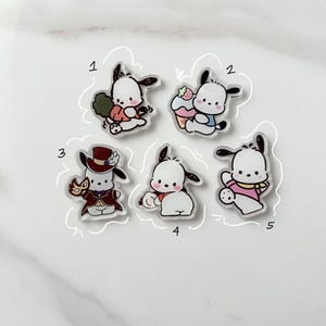 Cartoon Kawaii Dog Acrylic Badge Reel: Retractable Alligator Clip