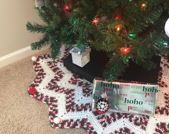 Christmas tree Skirts crocheted by hand