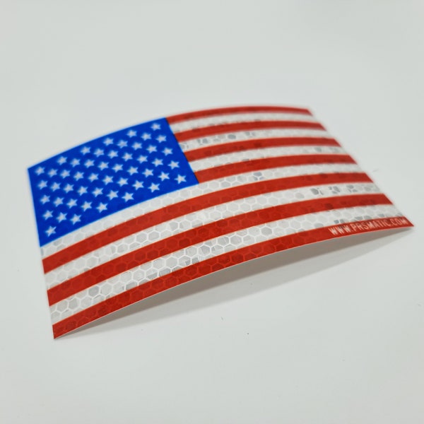 American Flag Sticker High Intensity Reflective / Window Sticker / Boat Sticker / Patriotic Sticker / Military Veterans 5"x3"