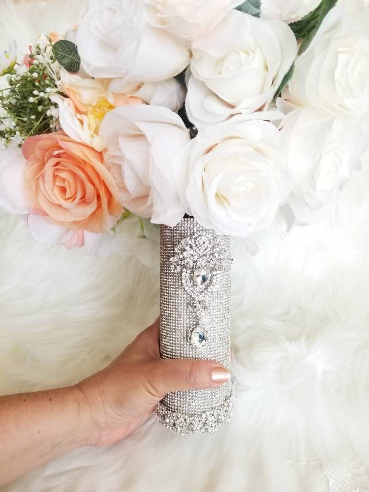 Rhinestones Wedding Bouquet Holder Bellas Glam Bling Bouquet Etsy