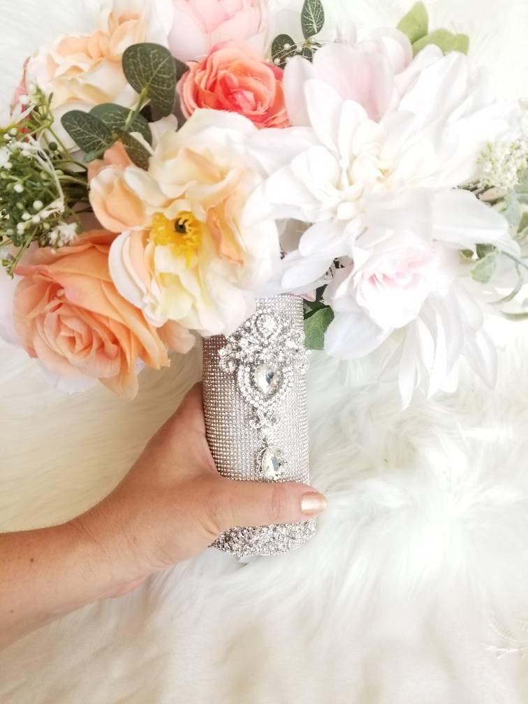 Rhinestones Wedding Bouquet Holder Bellas Glam Bling Bouquet Etsy