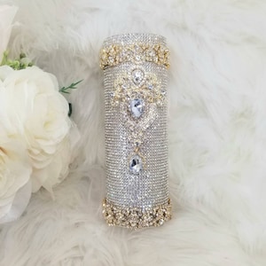 Gold Rhinestones Trim Wedding Bouquet Holder Bellas Glam Bling Bouquet Holders
