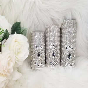 Crystal Rhinestones Bouquet Holder with Crystal Brooch Cardboard Tube MARBELLA
