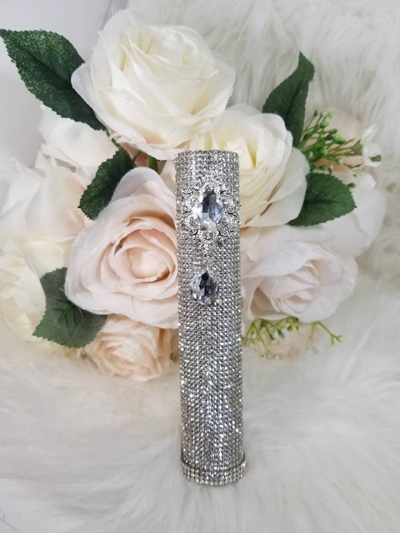 ELITE Crystal Bouquet Holder With Crystal Teardrop Bellas Glam Bling Bouquet  Holder 