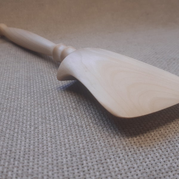 Round handle cherry spatula, woodturned spatula, hancrafted spatula, wooden untencils, cherry spatula, cooking spatula,  wooden spatula