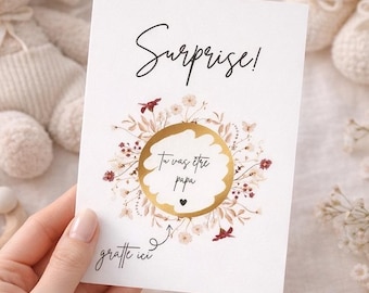 Scratch-off pregnancy announcement card – You're going to be a dad! – Surprise card for the future dad – Baby announcement – Pregnancy scratch-off card