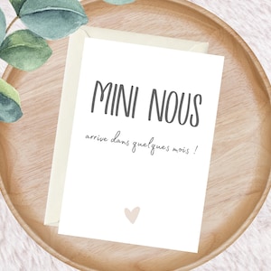 Pregnancy announcement for grandparents, granny, aunt, dad, uncle, family, friends - baby announcement card - Mini is coming in a few months!