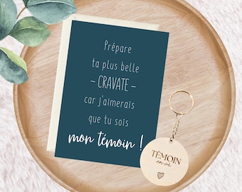 Wedding witness request, Male witness announcement, Wedding witness gift, Wedding announcement, Will you be my witness?, card + key ring