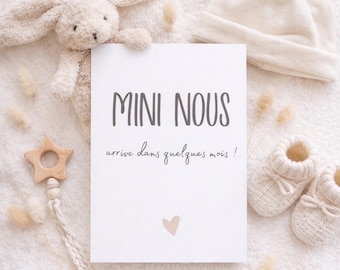 Pregnancy announcement for grandparents, grandmothers, aunts, dads, uncles, family, friends - baby announcement card - Mini is arriving in a few months!