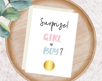 Carte à gratter annonce sexe bébé, gender reveal, fille ou garçon?