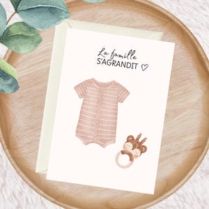 Pregnancy announcement grandparent, granny, aunt, dad, uncle, family, friends - Baby announcement card - The family is growing