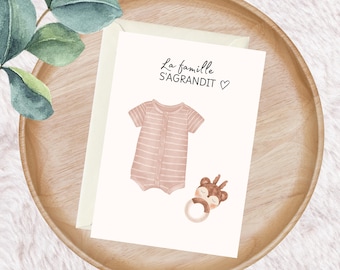 Pregnancy announcement grandparent, granny, aunt, dad, uncle, family, friends - Baby announcement card - The family is growing