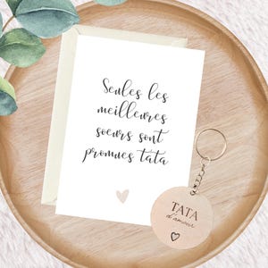 Annonce grossesse tata, sœur, carte + porte-clé