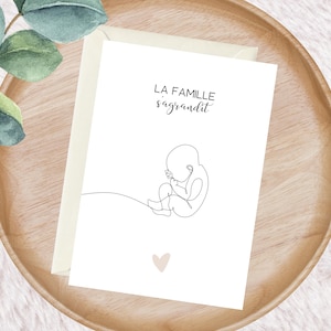 Pregnancy announcement grandparents, granny, aunt, dad, uncle, family, friends - Baby announcement card - The family is growing