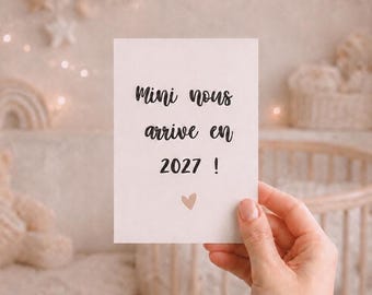 Pregnancy announcement for grandparents, grandmothers, aunts, dads, uncles, family, friends - Baby announcement card - Our little one is arriving in 2026/2027!