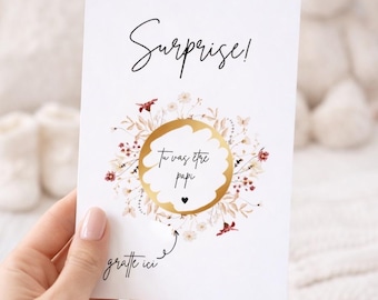 Scratch-off pregnancy announcement card – You're going to be a grandpa! – Surprise announcement of a future grandfather – Family pregnancy announcement idea – Scratch-off card