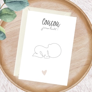 Pregnancy announcement grandparent, granny, aunt, dad, uncle, family, friends - Baby announcement card - Hello, I'm coming soon
