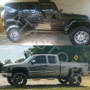 Graphics AMERICAN FLAG, paar voor linker- en rechterkant voor auto, vrachtwagen, boot