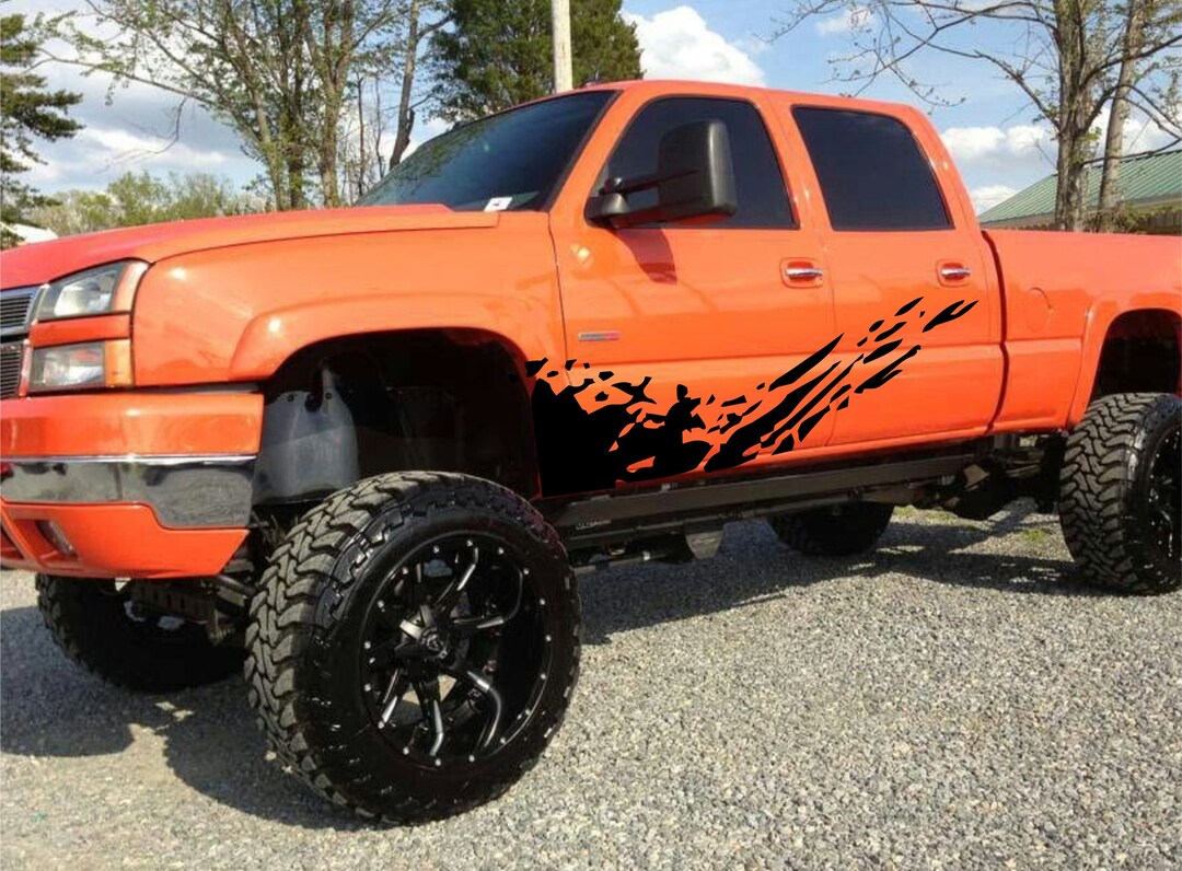 Large Decals on Side Truck Doors Bed Mud Splash Graphics Etsy