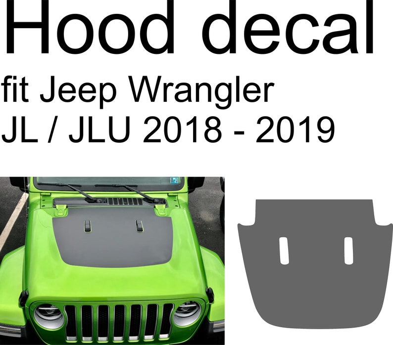 Vinyl hood blackout decal for 2018 2019 2020 Jeep Wrangler JL Etsy