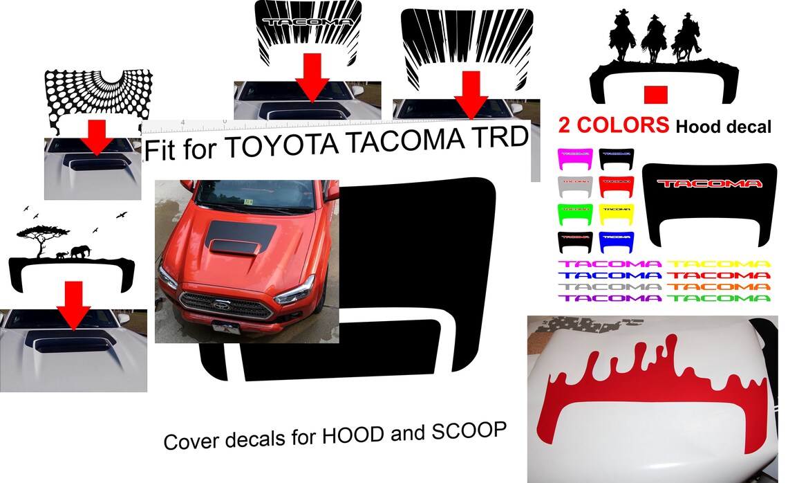 For Toyota 20162020 TRD Pro Hood / Scoop BLACK wrap Etsy