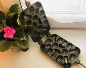 Vintage Waffle Iron, USSR Baking Dish, Soviet Cookie Press, Waffle Maker Pan, Waffle Mold, Countryside Decor, Rustic Kitchen Farmhouse Decor